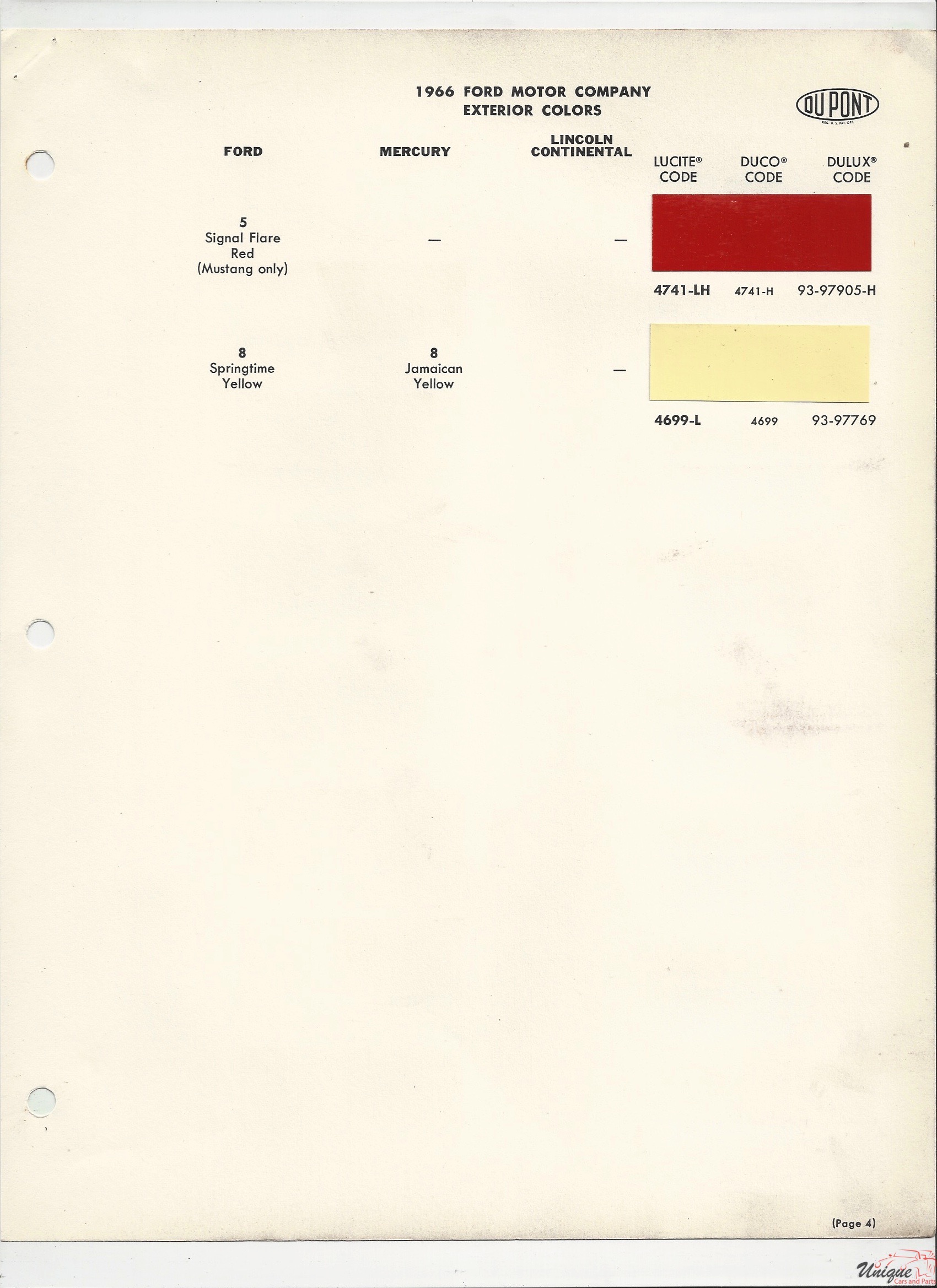 1966 Ford-6 Paint Charts
